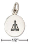 Silver Charms & Pendants Sterling Silver Round Yoga Sitting Lotus Pose Charm JadeMoghul Inc.