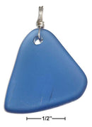 Silver Charms & Pendants Sterling Silver Royal Cobalt Blue Triangular Sea Glass Pendant JadeMoghul