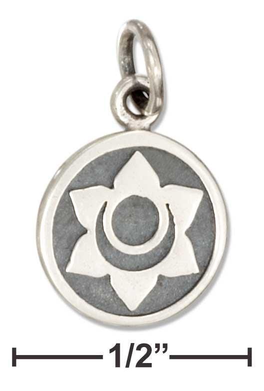 Silver Charms & Pendants Sterling Silver Sacral Chakra 2nd Chakra Charm With Swadhisthana In Sanskrit JadeMoghul