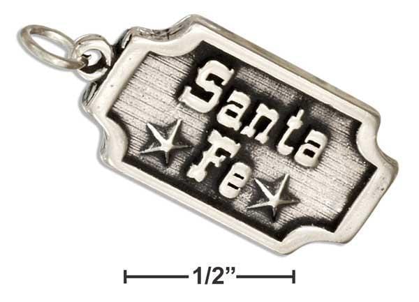 Silver Charms & Pendants Sterling Silver "Santa Fe" Tag Charm With Stars JadeMoghul Inc.