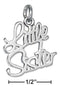 Silver Charms & Pendants Sterling Silver Script Little Sister Charm JadeMoghul Inc.