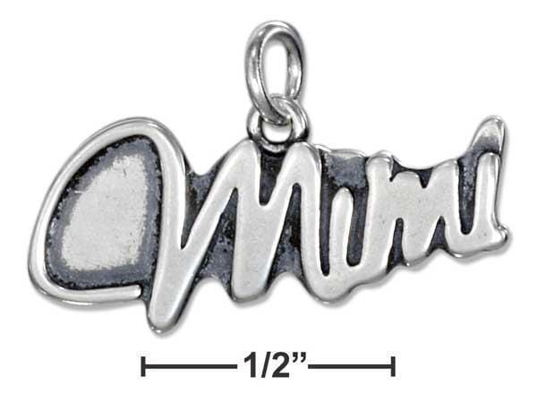 Silver Charms & Pendants STERLING SILVER SCRIPT MIMI CHARM JadeMoghul