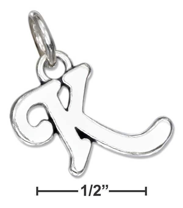 Silver Charms & Pendants Sterling Silver Scrolled Letter "K" Charm JadeMoghul Inc.