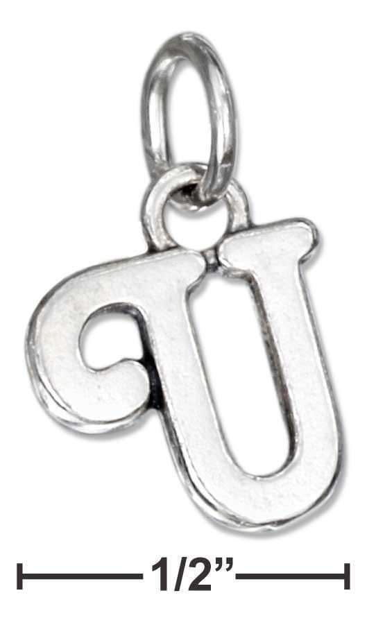 Silver Charms & Pendants Sterling Silver Scrolled Letter "U" Charm JadeMoghul Inc.