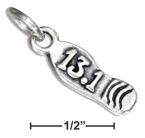 Silver Charms & Pendants Sterling Silver Shoe Bottom With "13.1" Half Marathon Charm JadeMoghul Inc.