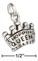 Silver Charms & Pendants Sterling Silver "Shopping Queen" Crown Charm JadeMoghul Inc.