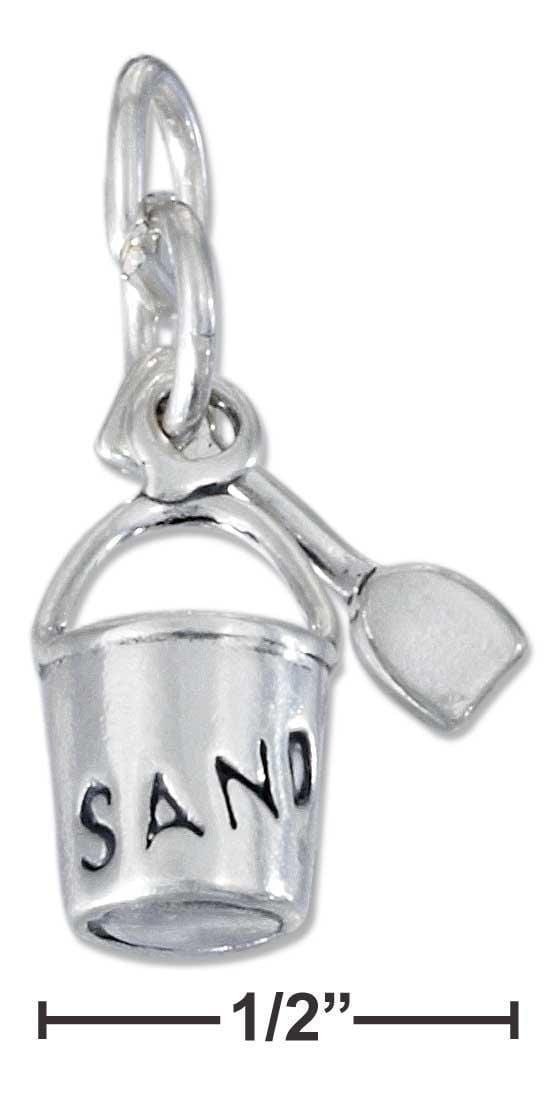 Silver Charms & Pendants Sterling Silver Shovel With Sand Pail Charm JadeMoghul Inc.