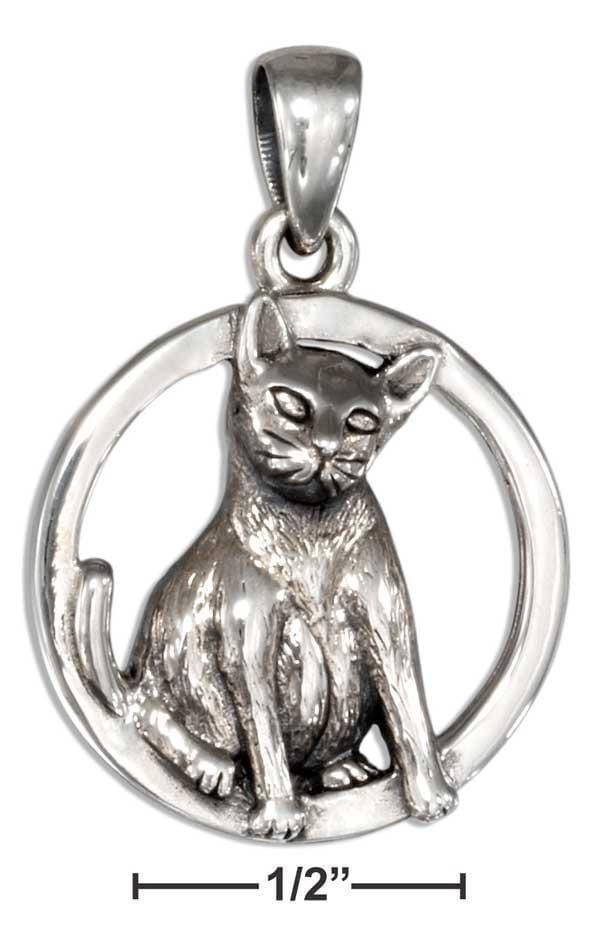 Silver Charms & Pendants Sterling Silver Siamese Cat Pendant JadeMoghul Inc.