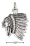 Silver Charms & Pendants Sterling Silver Side View Indian Chief Charm JadeMoghul Inc.