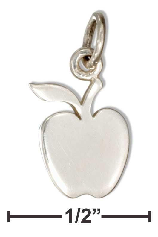 Silver Charms & Pendants Sterling Silver Silhouette Apple Charm JadeMoghul