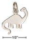 Silver Charms & Pendants Sterling Silver Silhouette Dinosaur Brontosaurus Charm JadeMoghul Inc.