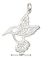 Silver Charms & Pendants Sterling Silver Silhouette Hummingbird Charm JadeMoghul Inc.