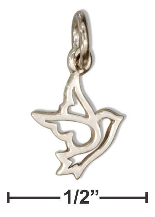 Silver Charms & Pendants Sterling Silver Silhouette Mini Bird Peace Dove Charm JadeMoghul