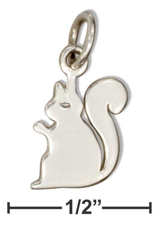 Silver Charms & Pendants Sterling Silver Silhouette Mini Squirrel Charm JadeMoghul