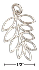 Silver Charms & Pendants Sterling Silver Silhouette Open Work Fern Charm Pendant JadeMoghul Inc.