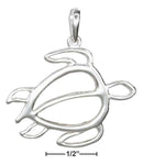 Silver Charms & Pendants STERLING SILVER SILHOUETTE SEA TURTLE PENDANT JadeMoghul