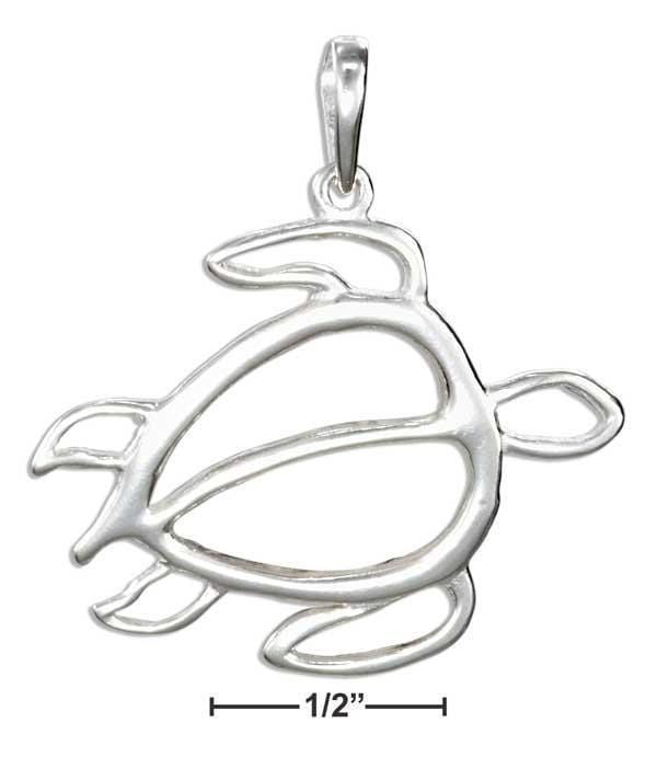 Silver Charms & Pendants STERLING SILVER SILHOUETTE SEA TURTLE PENDANT JadeMoghul