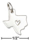 Silver Charms & Pendants Sterling Silver Silhouette Texas State Charm With Heart Cut Out JadeMoghul Inc.