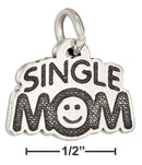 Silver Charms & Pendants Sterling Silver "single Mom" Message Charm JadeMoghul