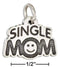 Silver Charms & Pendants Sterling Silver "single Mom" Message Charm JadeMoghul