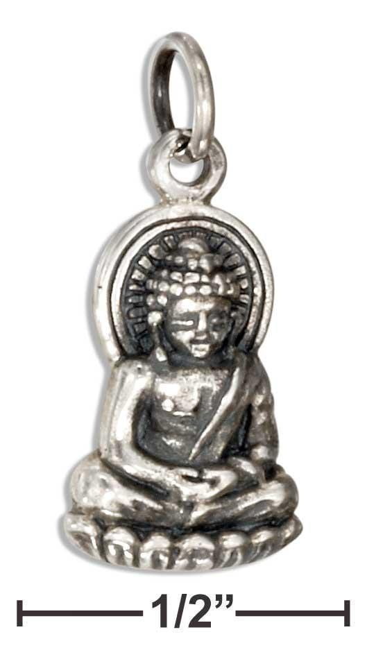 Silver Charms & Pendants Sterling Silver Sitting Buddha Charm JadeMoghul