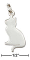 Silver Charms & Pendants Sterling Silver Sitting Cat Silhouette Charm JadeMoghul