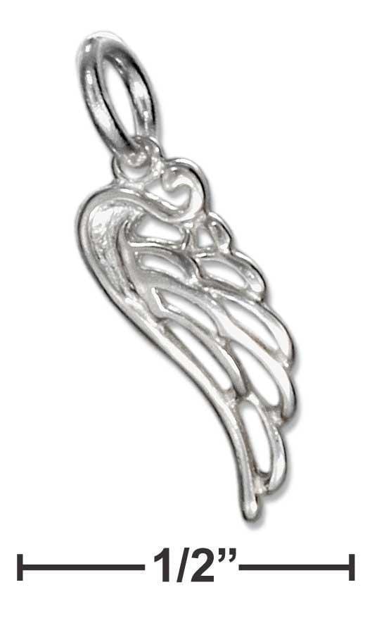 Silver Charms & Pendants STERLING SILVER SMALL ANGEL WING OUTLINE CHARM JadeMoghul