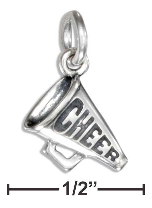 Silver Charms & Pendants Sterling Silver Small "Cheer" Megaphone Charm JadeMoghul Inc.