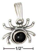Silver Charms & Pendants Sterling Silver Small Crab With Simulated Onyx Pendant JadeMoghul