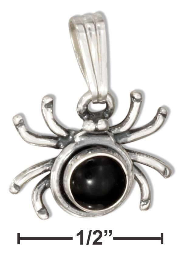 Silver Charms & Pendants Sterling Silver Small Crab With Simulated Onyx Pendant JadeMoghul