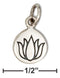 Silver Charms & Pendants Sterling Silver Small Disk With Lotus Blossom Charm JadeMoghul