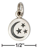 Silver Charms & Pendants Sterling Silver Small Disk With Moon And Stars Charm JadeMoghul