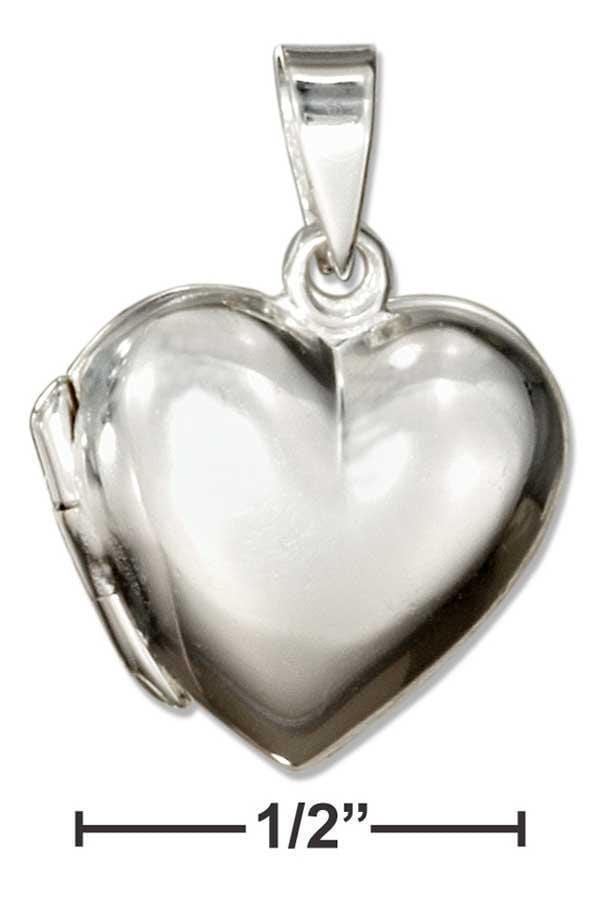 Silver Charms & Pendants Sterling Silver Small High Polish Heart Locket JadeMoghul