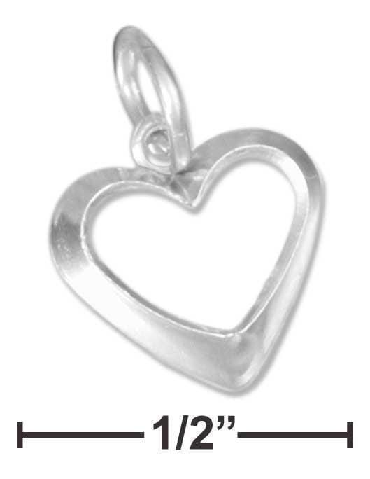 Silver Charms & Pendants Sterling Silver Small Open Heart Charm JadeMoghul Inc.