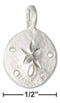 Silver Charms & Pendants Sterling Silver Small Sand Dollar Pendant JadeMoghul