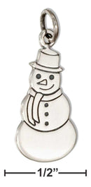 Silver Charms & Pendants Sterling Silver Snowman Charm JadeMoghul