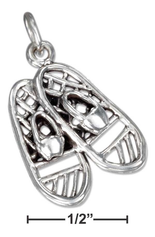 Silver Charms & Pendants Sterling Silver Snowshoes Charm JadeMoghul Inc.