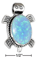 Silver Charms & Pendants Sterling Silver Southwest Synthetic Blue Opal Turtle Pendant JadeMoghul Inc.