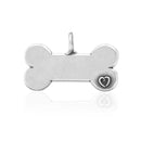 Silver Charms & Pendants Sterling Silver Speak To The Bone Dog Bone Pendant With Scrolled Heart JadeMoghul