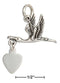 Silver Charms & Pendants Sterling Silver Stork Charm With Dangling Heart JadeMoghul