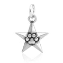 Silver Charms & Pendants Sterling Silver Super Star Pawer Star And Paw Print Pendant JadeMoghul