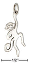 Silver Charms & Pendants Sterling Silver Swinging Monkey Charm JadeMoghul