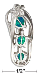 Silver Charms & Pendants Sterling Silver Synthetic Blue Opal Flip Flop Pendant With Turtles JadeMoghul