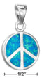 Silver Charms & Pendants Sterling Silver Synthetic Blue Opal Peace Sign Pendant JadeMoghul Inc.