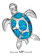 Silver Charms & Pendants Sterling Silver Synthetic Blue Opal Sea Turtle Pendant JadeMoghul Inc.