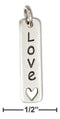 Silver Charms & Pendants Sterling Silver Tag With Heart Cut Out And "love" Message Charm JadeMoghul