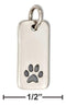 Silver Charms & Pendants Sterling Silver Tag With Paw Print Charm JadeMoghul Inc.