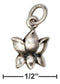 Silver Charms & Pendants Sterling Silver Textured Small Lotus Blossom Charm JadeMoghul