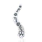 Silver Charms & Pendants Sterling Silver The Path Journey Dog Paw Prints Slider Pendant With Footprints JadeMoghul Inc.
