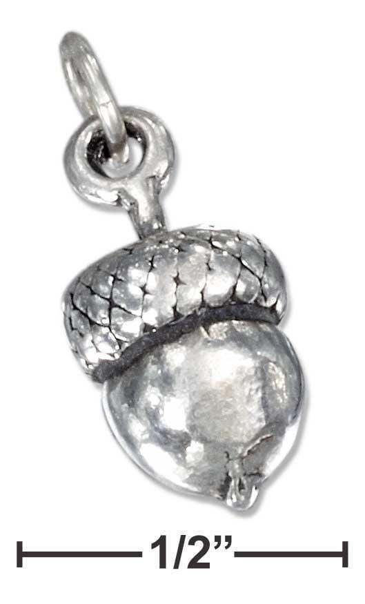 Silver Charms & Pendants Sterling Silver Three Dimensional Acorn Charm JadeMoghul Inc.